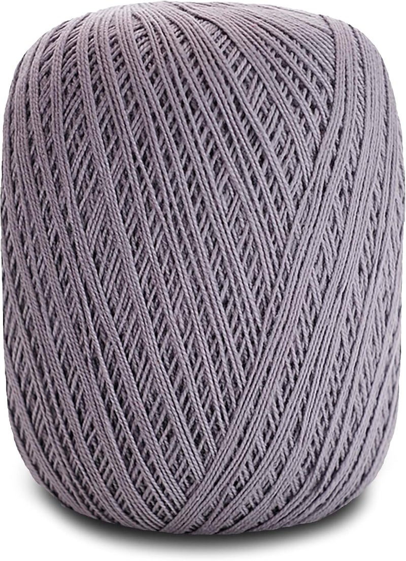 CRCULO Circulo Clea Yarn – Crochet Thread Fine Size 10-8/2 Perfect for Weaving - 100% Mercerized Brazilian Cotton (Pack of 1 Ball) – 5.3 oz, 1094 yds - Color: 8797 - Steel - Image 2